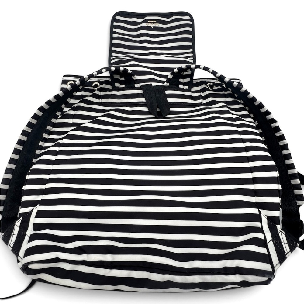 Kate Spade New York Classic Back Pack Black White Stripe Full Size - Picture 8 of 15
